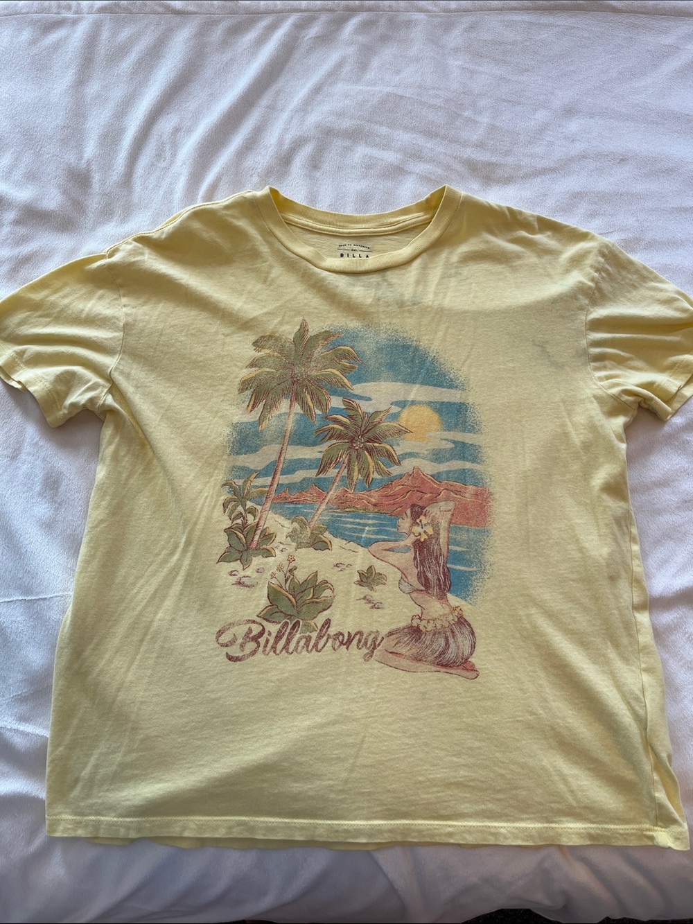 Billabong butter Yellow Tropical Graphic Tee